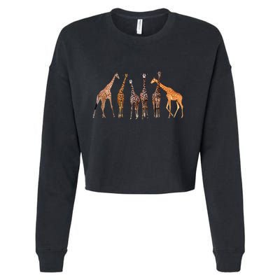 Cool Giraffe For Zoo Animal Lovers Safari Wildlife Cropped Pullover Crew