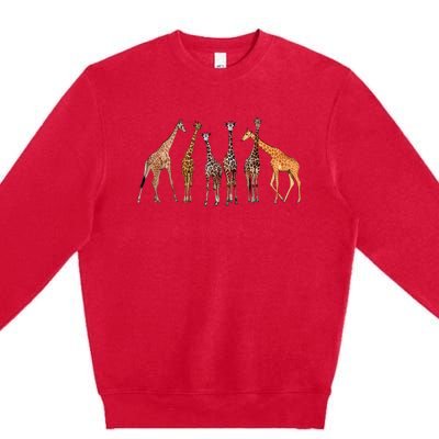 Cool Giraffe For Zoo Animal Lovers Safari Wildlife Premium Crewneck Sweatshirt