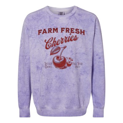 Cherry Graphic FarmerS Market Colorblast Crewneck Sweatshirt