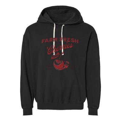 Cherry Graphic FarmerS Market Garment-Dyed Fleece Hoodie