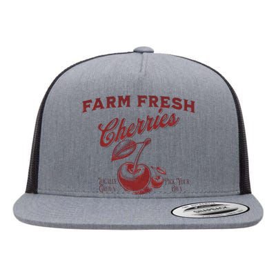 Cherry Graphic FarmerS Market Flat Bill Trucker Hat