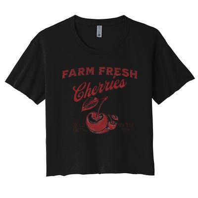 Cherry Graphic FarmerS Market Women's Crop Top Tee