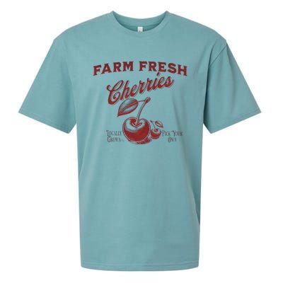 Cherry Graphic FarmerS Market Sueded Cloud Jersey T-Shirt