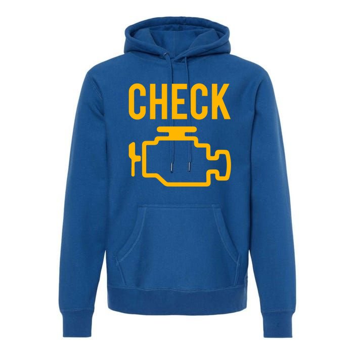 Car Guy Funny Gift Motor True Engine Light Engine Warning Mechanic Gift Premium Hoodie