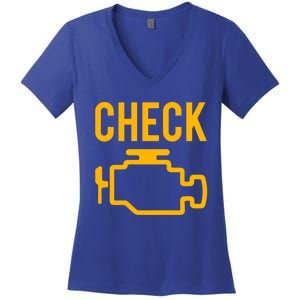 Car Guy Funny Gift Motor True Engine Light Engine Warning Mechanic Gift Women's V-Neck T-Shirt