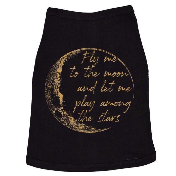 CelestialD Gold Fly Me To The Moon Doggie Tank