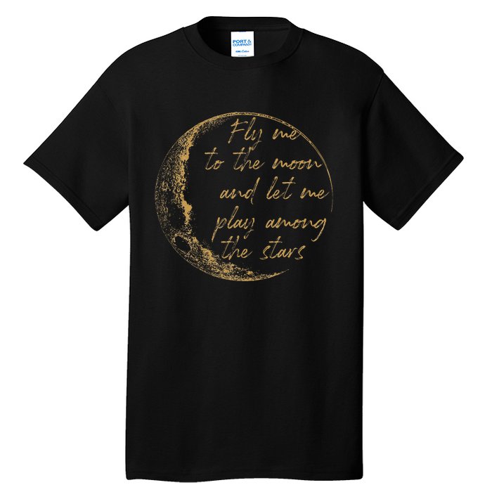 CelestialD Gold Fly Me To The Moon Tall T-Shirt