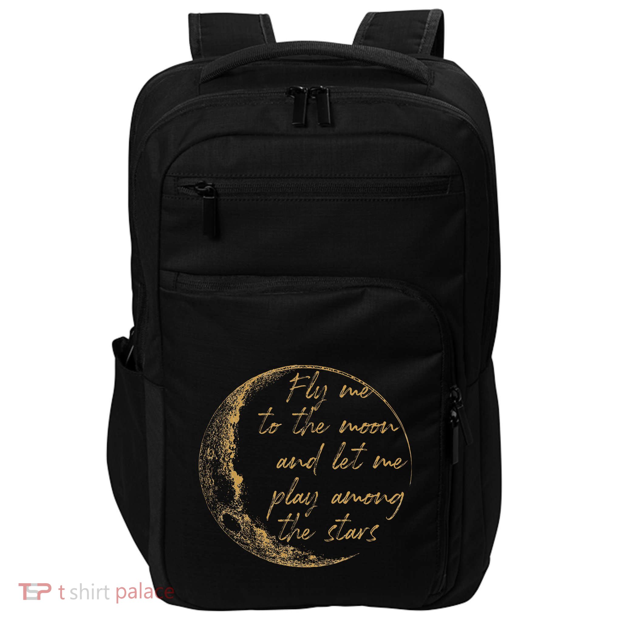 CelestialD Gold Fly Me To The Moon Impact Tech Backpack