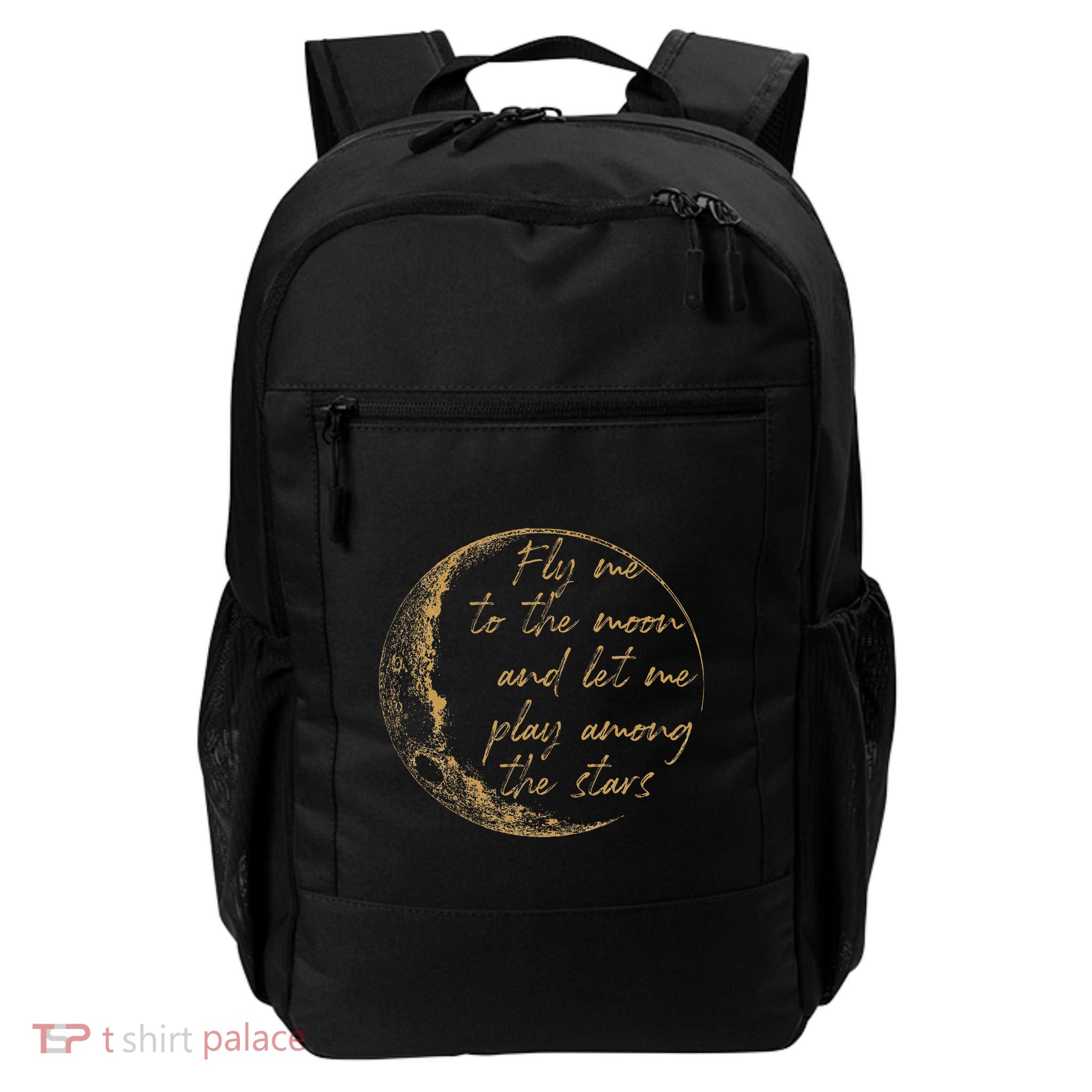 CelestialD Gold Fly Me To The Moon Daily Commute Backpack