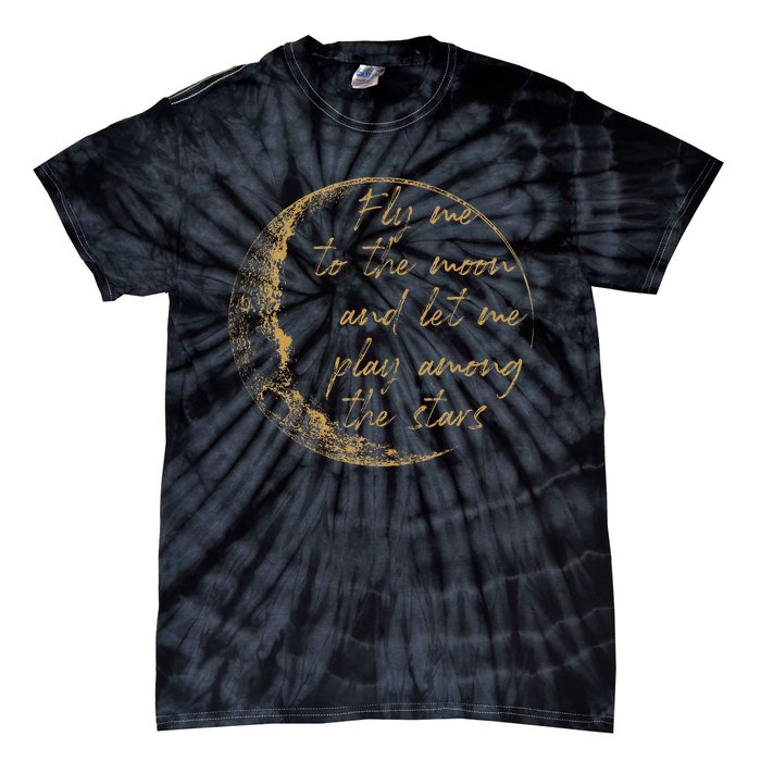 CelestialD Gold Fly Me To The Moon Tie-Dye T-Shirt