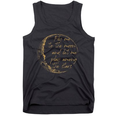 CelestialD Gold Fly Me To The Moon Tank Top