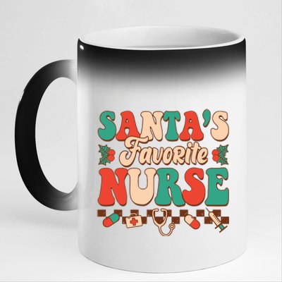 Christmas Gift For SantaS Favorite Nurse Christmas SantaS 11oz Black Color Changing Mug