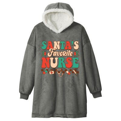 Christmas Gift For SantaS Favorite Nurse Christmas SantaS Hooded Wearable Blanket