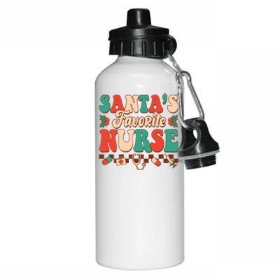 Christmas Gift For SantaS Favorite Nurse Christmas SantaS Aluminum Water Bottle