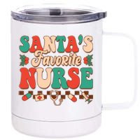 Christmas Gift For SantaS Favorite Nurse Christmas SantaS 12 oz Stainless Steel Tumbler Cup