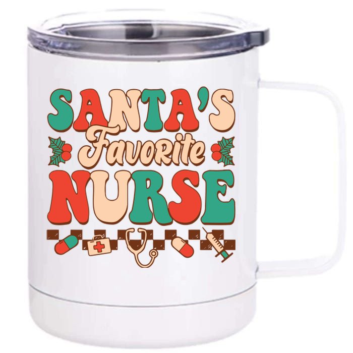 Christmas Gift For SantaS Favorite Nurse Christmas SantaS 12 oz Stainless Steel Tumbler Cup