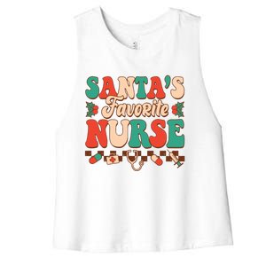 Christmas Gift For SantaS Favorite Nurse Christmas SantaS Women's Racerback Cropped Tank