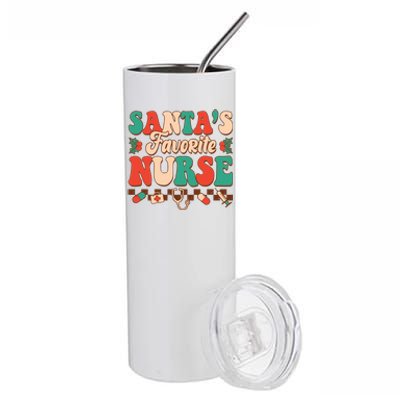 Christmas Gift For SantaS Favorite Nurse Christmas SantaS Stainless Steel Tumbler