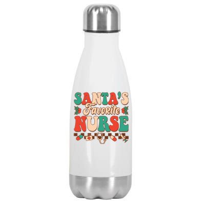 Christmas Gift For SantaS Favorite Nurse Christmas SantaS Stainless Steel Insulated Water Bottle