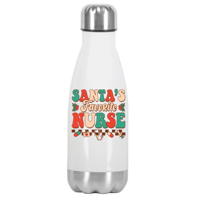 Christmas Gift For SantaS Favorite Nurse Christmas SantaS Stainless Steel Insulated Water Bottle