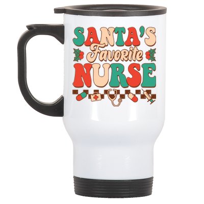 Christmas Gift For SantaS Favorite Nurse Christmas SantaS Stainless Steel Travel Mug