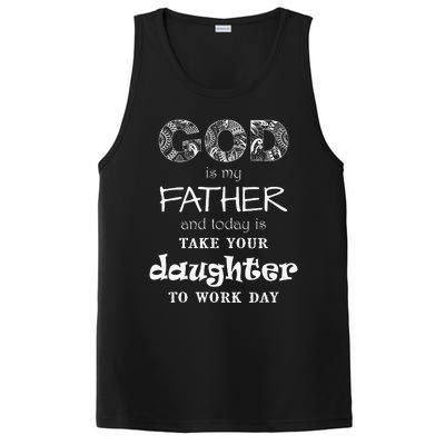 Christian God Father Take Daughter To Work Day (White Text) PosiCharge Competitor Tank