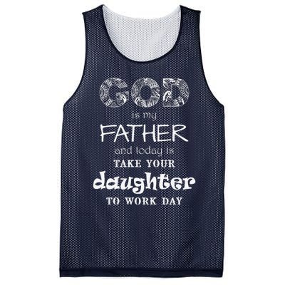 Christian God Father Take Daughter To Work Day (White Text) Mesh Reversible Basketball Jersey Tank