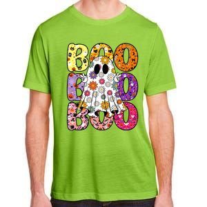 Cute Ghost Floral Boo Halloween Ghost Spooky Season Adult ChromaSoft Performance T-Shirt