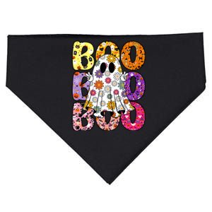 Cute Ghost Floral Boo Halloween Ghost Spooky Season USA-Made Doggie Bandana