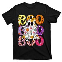 Cute Ghost Floral Boo Halloween Ghost Spooky Season T-Shirt