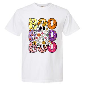 Cute Ghost Floral Boo Halloween Ghost Spooky Season Garment-Dyed Heavyweight T-Shirt