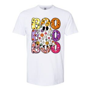 Cute Ghost Floral Boo Halloween Ghost Spooky Season Softstyle CVC T-Shirt