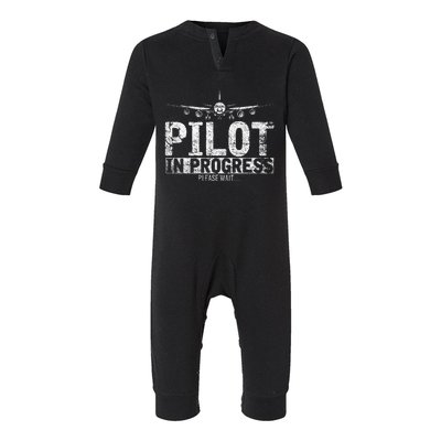 Copilot Gift Flight Pilot In Progress Future Pilot Infant Fleece One Piece