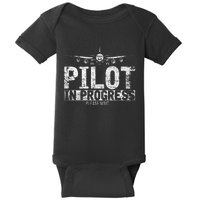 Copilot Gift Flight Pilot In Progress Future Pilot Baby Bodysuit