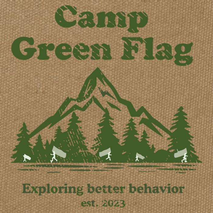 Camp Green Flag Exploring Better Behavior Est 2023 Cotton Canvas Backpack