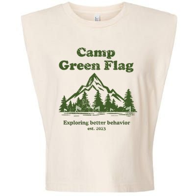 Camp Green Flag Exploring Better Behavior Est 2023 Garment-Dyed Women's Muscle Tee