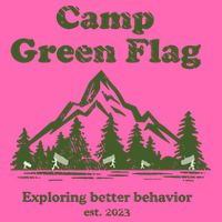 Camp Green Flag Exploring Better Behavior Est 2023 Stripe Pom Pom Beanie