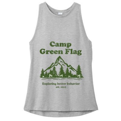 Camp Green Flag Exploring Better Behavior Est 2023 Ladies PosiCharge Tri-Blend Wicking Tank