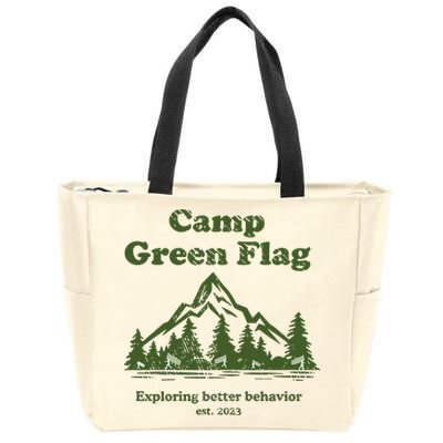 Camp Green Flag Exploring Better Behavior Est 2023 Zip Tote Bag
