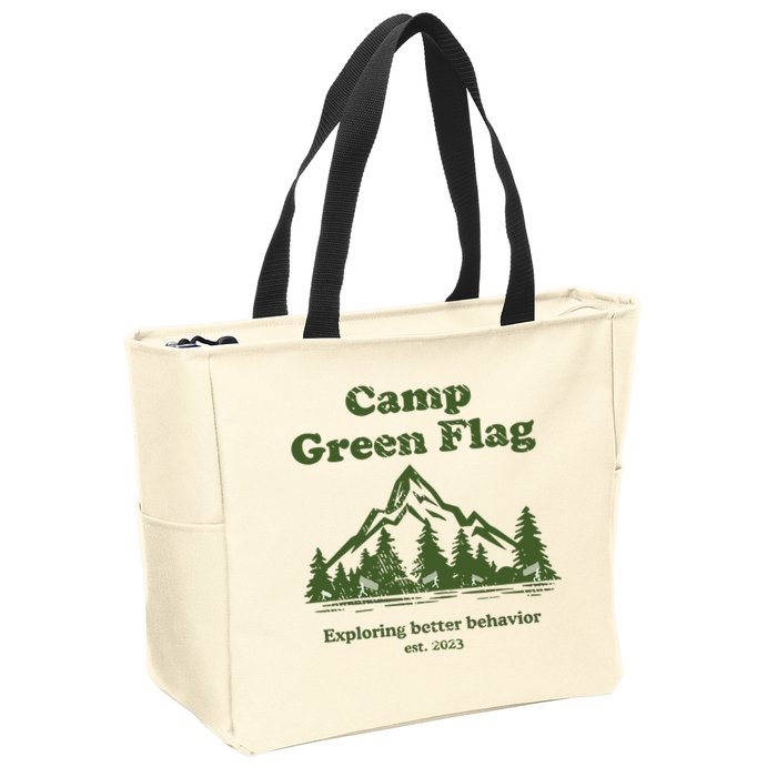 Camp Green Flag Exploring Better Behavior Est 2023 Zip Tote Bag