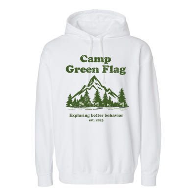 Camp Green Flag Exploring Better Behavior Est 2023 Garment-Dyed Fleece Hoodie