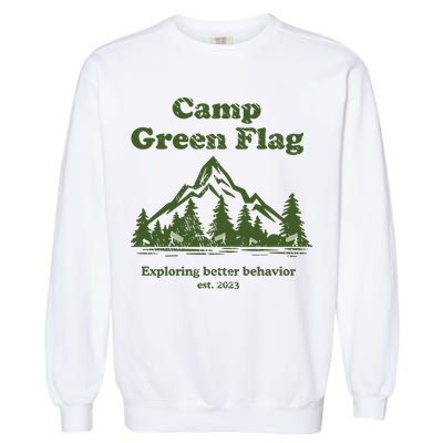 Camp Green Flag Exploring Better Behavior Est 2023 Garment-Dyed Sweatshirt