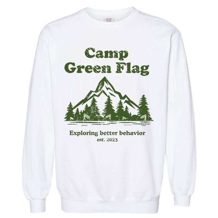 Camp Green Flag Exploring Better Behavior Est 2023 Garment-Dyed Sweatshirt