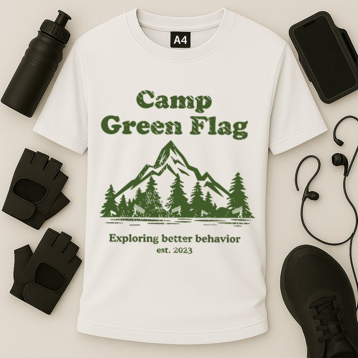 Camp Green Flag Exploring Better Behavior Est 2023 Performance Shirt
