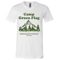 Camp Green Flag Exploring Better Behavior Est 2023 V-Neck T-Shirt