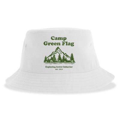 Camp Green Flag Exploring Better Behavior Est 2023 Sustainable Bucket Hat