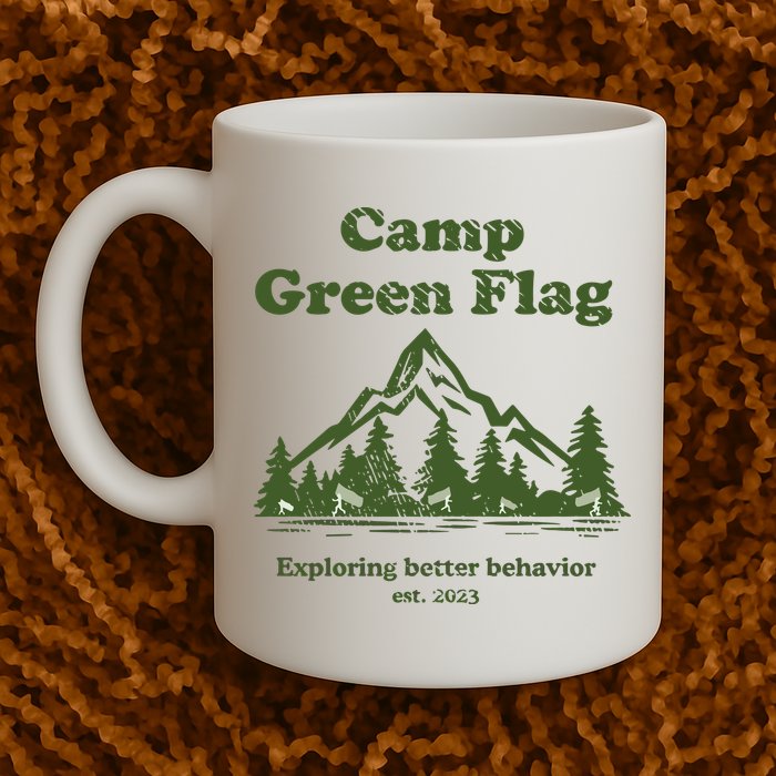 Camp Green Flag Exploring Better Behavior Est 2023 Mug
