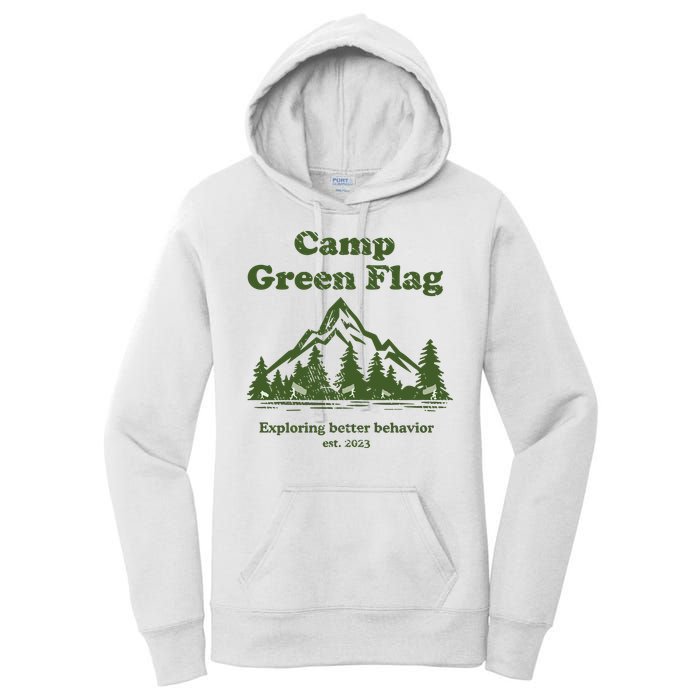 Camp Green Flag Exploring Better Behavior Est 2023 Women's Pullover Hoodie