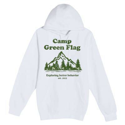Camp Green Flag Exploring Better Behavior Est 2023 Premium Pullover Hoodie