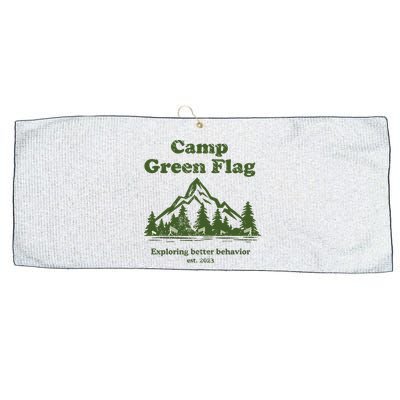 Camp Green Flag Exploring Better Behavior Est 2023 Large Microfiber Waffle Golf Towel